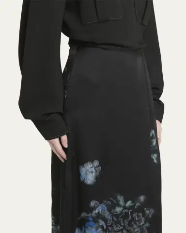 Giorgio Armani Floral Print Silk Wrap-Effect Midi Skirt | Thumbnail 5 Giorgio Armani Floral Print Silk Wrap-Effect Midi Skirt | Thumbnail 5