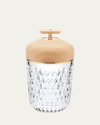 Saint Louis Crystal Folia Clear Woodbrushed Brass Finish Portable Lamp | Thumbnail 2 Saint Louis Crystal Folia Clear Woodbrushed Brass Finish Portable Lamp | Thumbnail 2