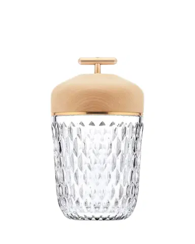 Saint Louis Crystal Folia Clear Woodbrushed Brass Finish Portable Lamp | Thumbnail 1 Saint Louis Crystal Folia Clear Woodbrushed Brass Finish Portable Lamp | Thumbnail 1