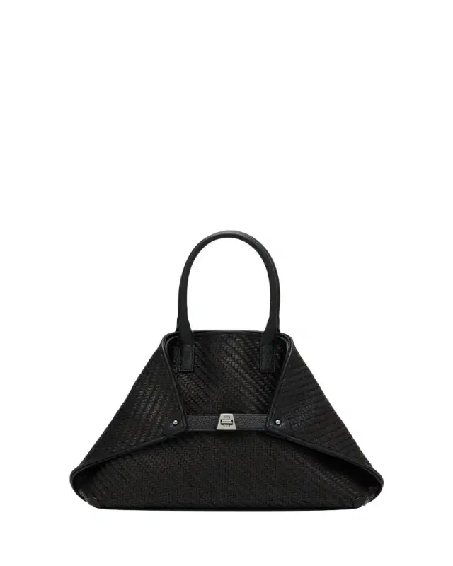Akris Ai Small Plaid Braided Top-Handle Bag