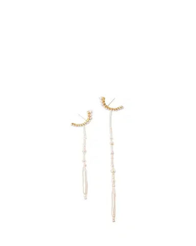 Beatriz Palacios Lake Mismatched Pearl Linear Earrings | Thumbnail 1