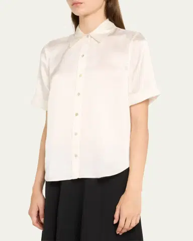 L'Agence Ellah Short-Sleeve Silk Blouse | Thumbnail 4 L'Agence Ellah Short-Sleeve Silk Blouse | Thumbnail 4