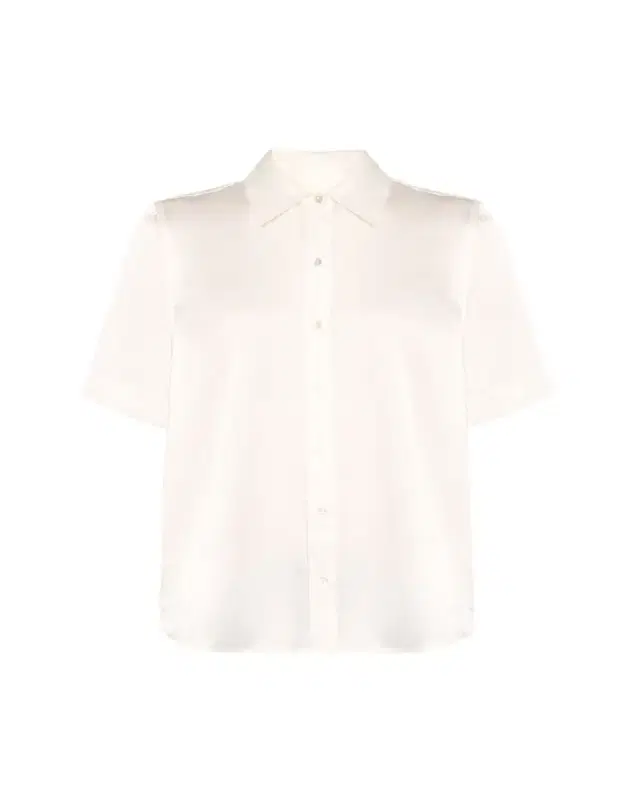 L'Agence Ellah Short-Sleeve Silk Blouse