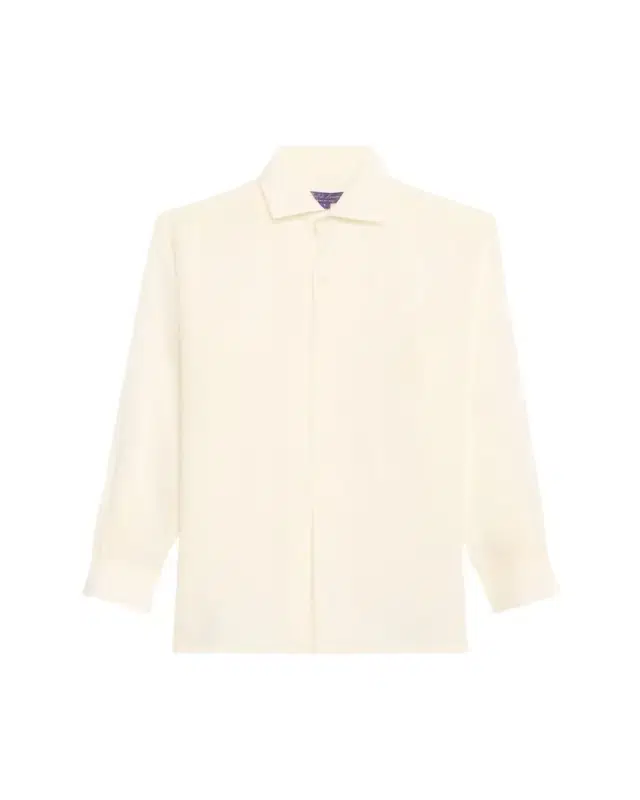 Ralph Lauren Collection Capri Button Down Linen Voile Shirt