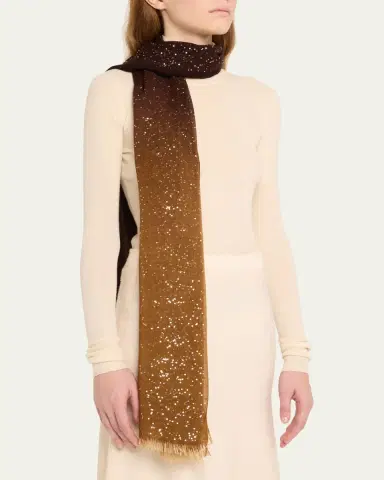 Faliero Sarti Dania Sequined Ombre Wool-Silk Scarf | Thumbnail 3
