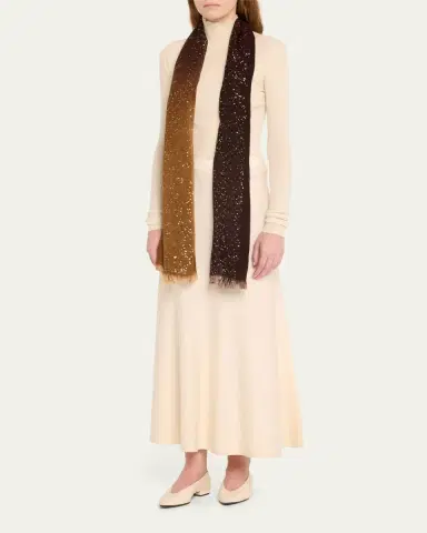 Faliero Sarti Dania Sequined Ombre Wool-Silk Scarf | Thumbnail 4