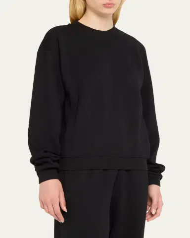 Skims Cotton Fleece Crewneck Pullover | Thumbnail 4