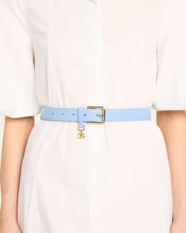 Dolce & Gabbana DG Charm Smooth Leather & Brass Belt | Thumbnail 3