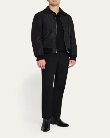 Saint Laurent Men's Fine Gauge Wool Polo Shirt | Thumbnail 2