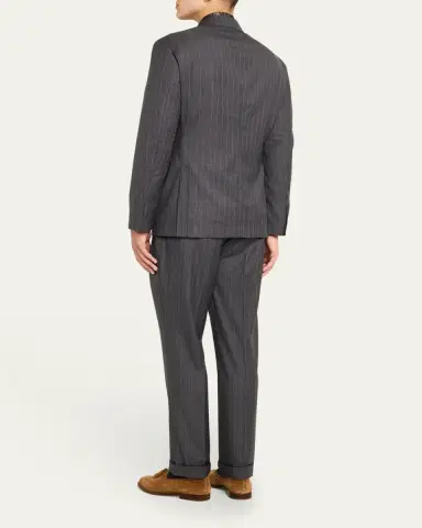 Brunello Cucinelli Men's 150s Wool Pinstripe Suit | Thumbnail 3 Brunello Cucinelli Men's 150s Wool Pinstripe Suit | Thumbnail 3