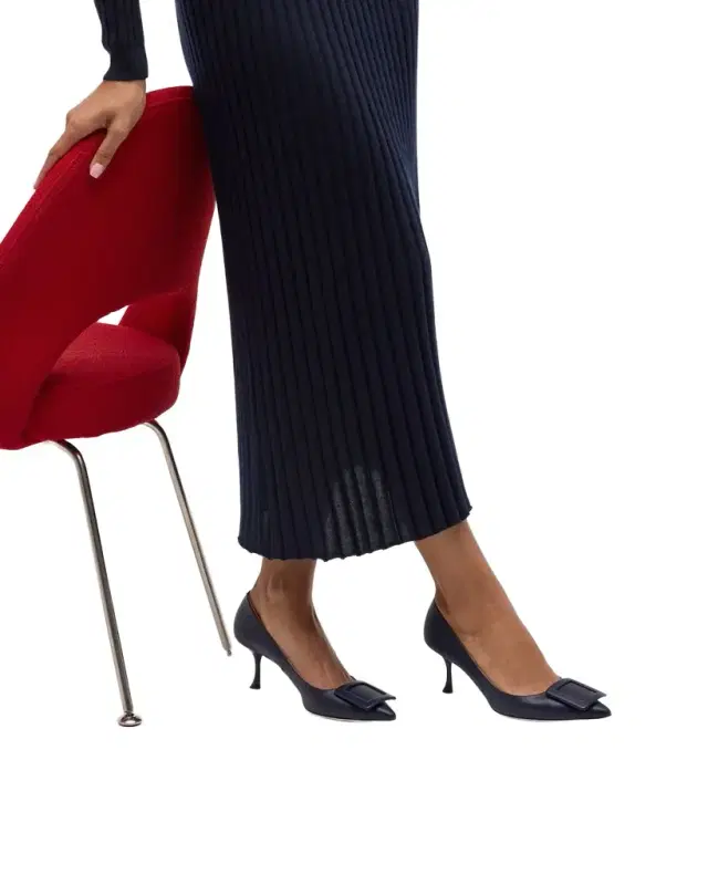 Viv In The City Leather Buckle Pumps