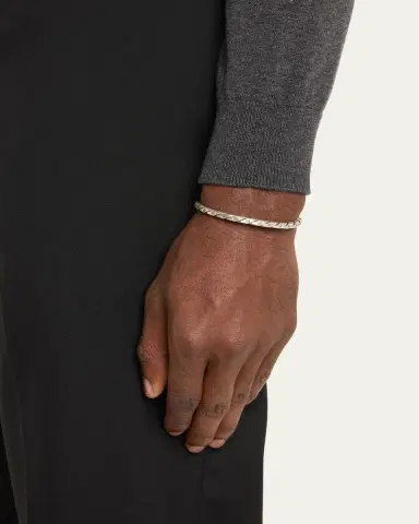 Jan Leslie Men's Sterling Silver Twist and Screw Cuff Bracelet | Thumbnail 2
