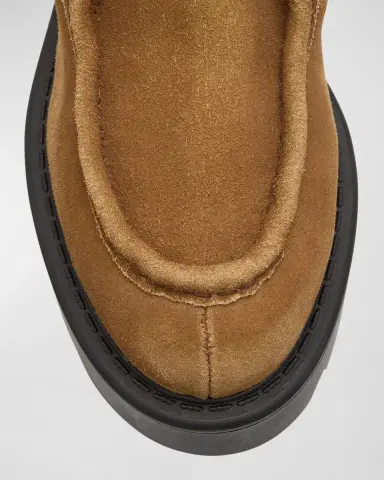 Miu Miu Suede Shearling Lace-Up Chukka Booties | Thumbnail 6