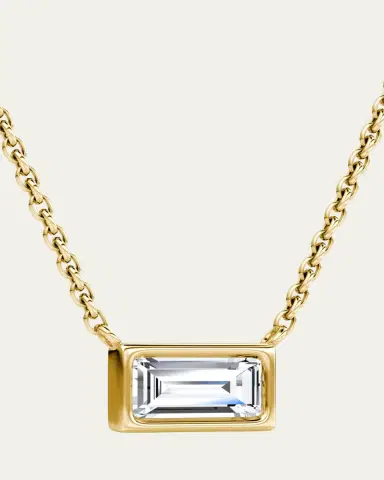VRAI 14K Yellow Gold Bezel Lab Grown Diamond Necklace, 18"L, 0.5tcw | Thumbnail 2