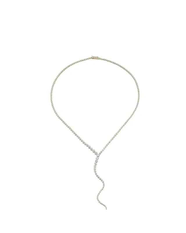 ONDYN Vega Y Drop Necklace with Diamonds