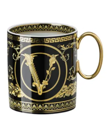 Versace Virtus Gala Black Mug With Handle | Thumbnail 1