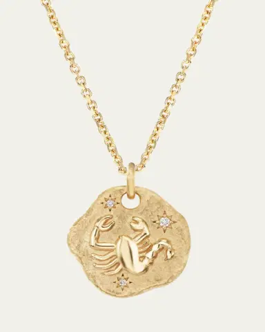 Aaryah 18K Yellow Gold Mini Diamond Zodiac Pendant Necklace | Thumbnail 2 Aaryah 18K Yellow Gold Mini Diamond Zodiac Pendant Necklace | Thumbnail 2