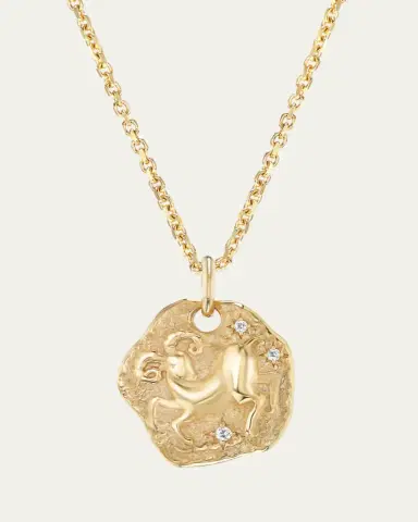 Aaryah 18K Yellow Gold Mini Diamond Zodiac Pendant Necklace | Thumbnail 14 Aaryah 18K Yellow Gold Mini Diamond Zodiac Pendant Necklace | Thumbnail 14