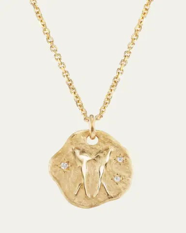 Aaryah 18K Yellow Gold Mini Diamond Zodiac Pendant Necklace | Thumbnail 4 Aaryah 18K Yellow Gold Mini Diamond Zodiac Pendant Necklace | Thumbnail 4