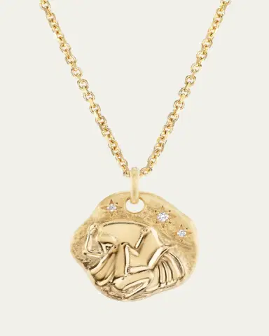 Aaryah 18K Yellow Gold Mini Diamond Zodiac Pendant Necklace | Thumbnail 6 Aaryah 18K Yellow Gold Mini Diamond Zodiac Pendant Necklace | Thumbnail 6