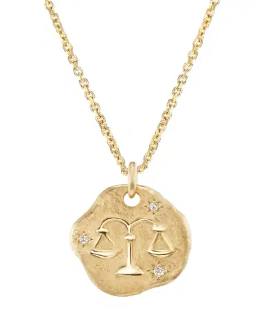 Aaryah 18K Yellow Gold Mini Diamond Zodiac Pendant Necklace | Thumbnail 1 Aaryah 18K Yellow Gold Mini Diamond Zodiac Pendant Necklace | Thumbnail 1