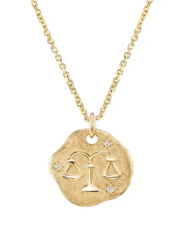 Aaryah 18K Yellow Gold Mini Diamond Zodiac Pendant Necklace