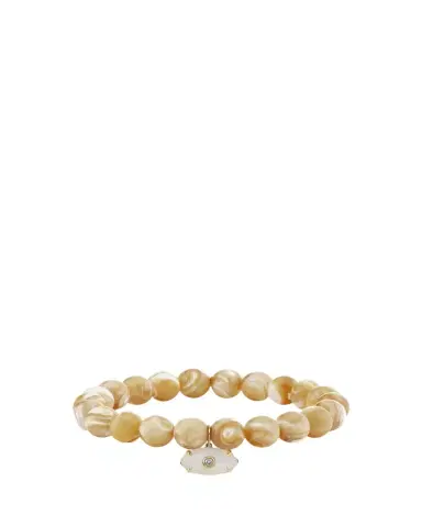 Sydney Evan 14K Yellow Gold Carved Stone Bezel Evil Eye Charm on Tan Bead Bracelet | Thumbnail 1 Sydney Evan 14K Yellow Gold Carved Stone Bezel Evil Eye Charm on Tan Bead Bracelet | Thumbnail 1