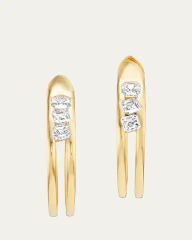 Uniform Object 18K Yellow Gold Major Impact Diamond Hoop Earrings | Thumbnail 2