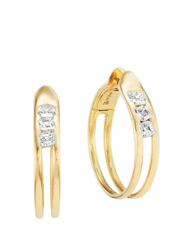 Uniform Object 18K Yellow Gold Major Impact Diamond Hoop Earrings | Thumbnail 1