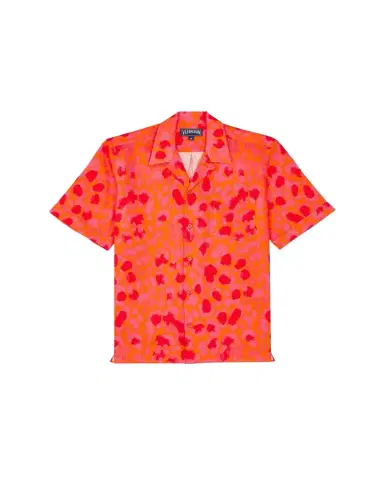 Vilebrequin Men's New Leopard Linen Camp Shirt | Thumbnail 1