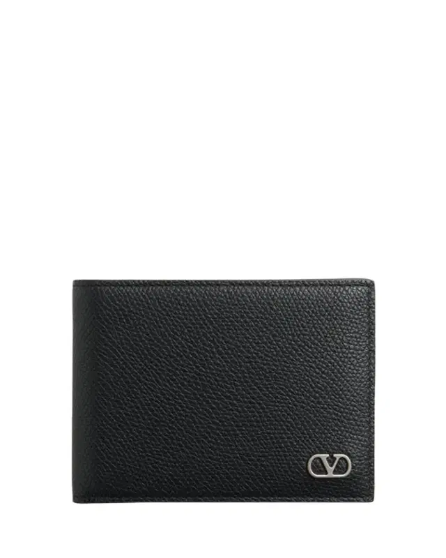 Men's Leather VLogo Bifold Wallet