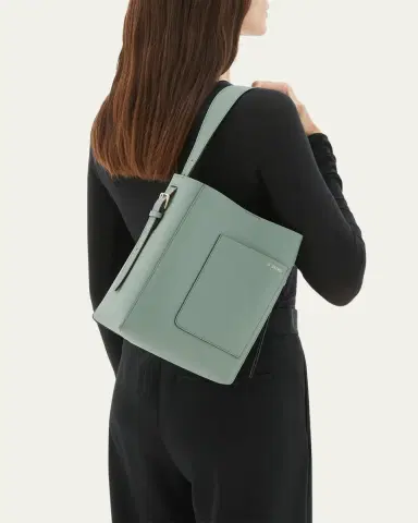 Valextra Secchiello Small Leather Bucket Bag | Thumbnail 2