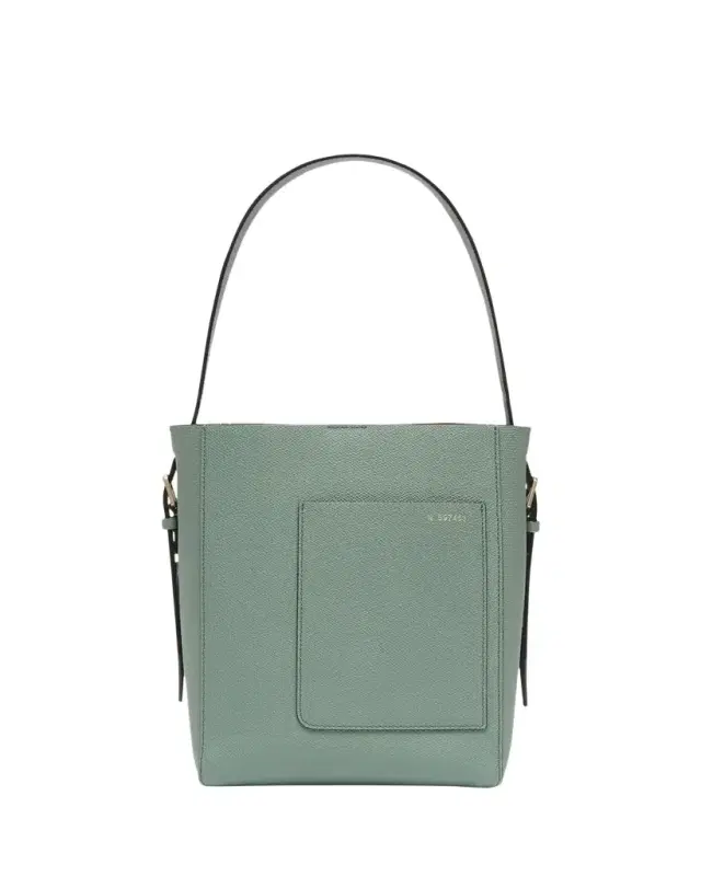 Valextra Secchiello Small Leather Bucket Bag