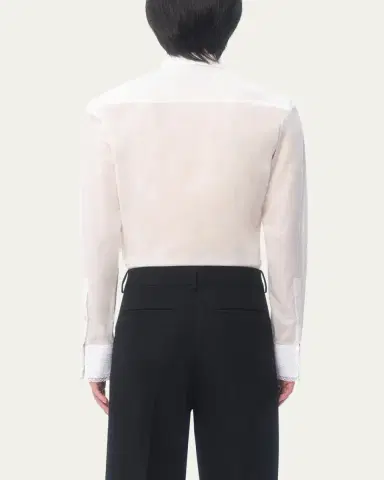 Valentino Garavani Men's Lace-Plastron Tuxedo Shirt | Thumbnail 4