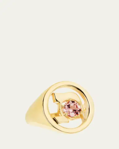 Procaccia Jewelry 18K Gold Hebrew TAV Initial Signet Ring | Thumbnail 4