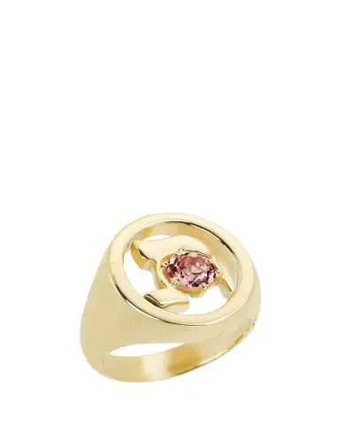 Procaccia Jewelry 18K Gold Hebrew TAV Initial Signet Ring | Thumbnail 1