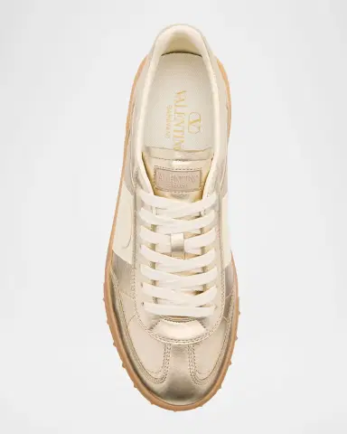 Valentino Garavani Upvillage Metallic Low-Top Sneakers | Thumbnail 4 Valentino Garavani Upvillage Metallic Low-Top Sneakers | Thumbnail 4