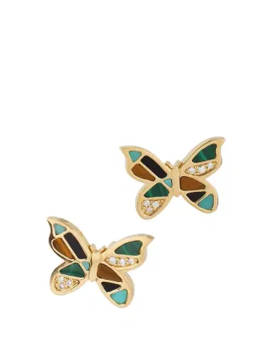 Sydney Evan 14K Yellow Gold Mosaic Butterfly Stud Earrings with Diamonds | Thumbnail 1