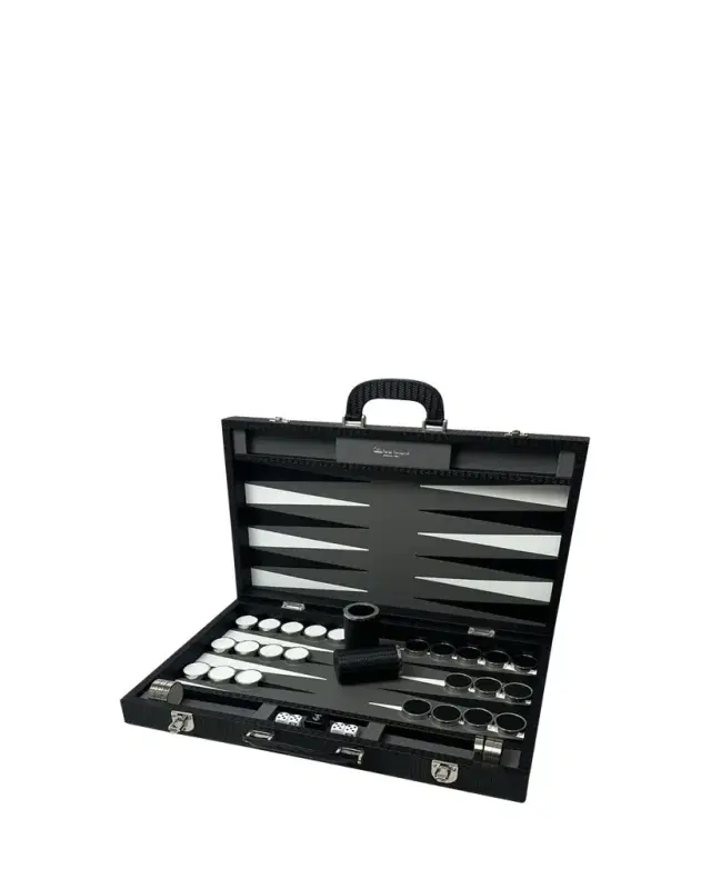 Carbon Fiber Large Backgammon Set Carbon Fiber Large Backgammon Set