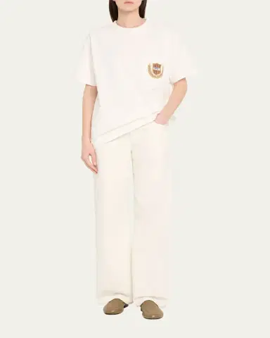 Bode Sportsman Crest Embroidered Patch Pocket Tee | Thumbnail 2