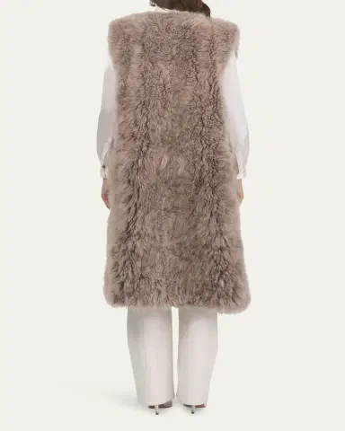 Gorski Select Cashmere Goat Fur Collarless Long Vest | Thumbnail 3 Gorski Select Cashmere Goat Fur Collarless Long Vest | Thumbnail 3