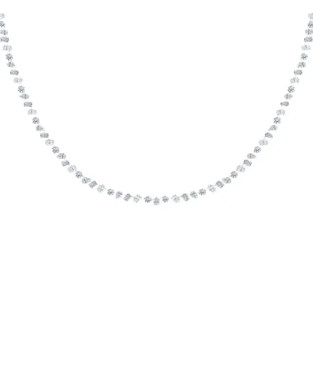 HauteCarat 18K Mixed Shape Lab Grown Diamond Necklace