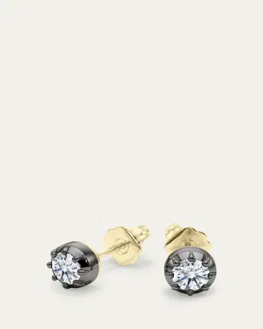 HauteCarat 18K Georgian Cut Lab Grown Diamond Stud Earrings, 4.0tcw | Thumbnail 2 HauteCarat 18K Georgian Cut Lab Grown Diamond Stud Earrings, 4.0tcw | Thumbnail 2