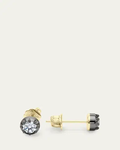 HauteCarat 18K Georgian Cut Lab Grown Diamond Stud Earrings, 2.0tcw | Thumbnail 3 HauteCarat 18K Georgian Cut Lab Grown Diamond Stud Earrings, 2.0tcw | Thumbnail 3