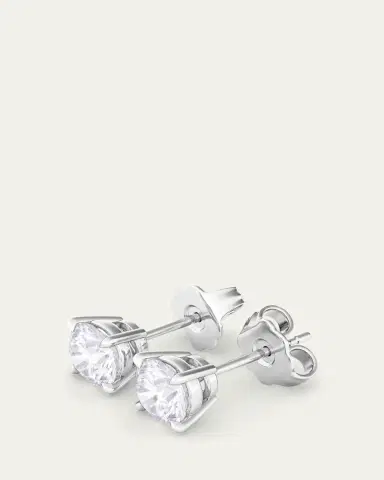 HauteCarat 18K Round Brilliant Lab Grown Diamond Stud Earrings, 4.0tcw | Thumbnail 2 HauteCarat 18K Round Brilliant Lab Grown Diamond Stud Earrings, 4.0tcw | Thumbnail 2