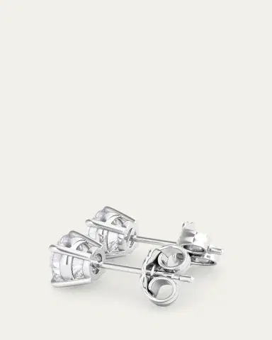 HauteCarat 18K Round Brilliant Lab Grown Diamond Stud Earrings, 4.0tcw | Thumbnail 3 HauteCarat 18K Round Brilliant Lab Grown Diamond Stud Earrings, 4.0tcw | Thumbnail 3