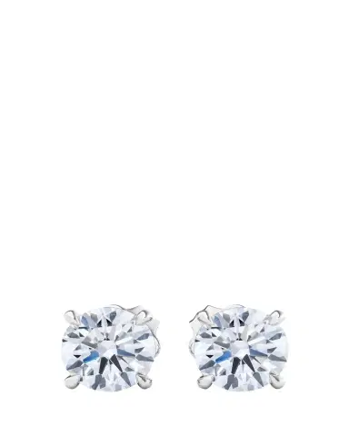 HauteCarat 18K Round Brilliant Lab Grown Diamond Stud Earrings, 4.0tcw | Thumbnail 1 HauteCarat 18K Round Brilliant Lab Grown Diamond Stud Earrings, 4.0tcw | Thumbnail 1