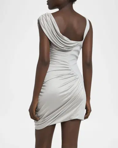 Versace Draped Liquid Jersey Mini Cocktail Dress | Thumbnail 2 Versace Draped Liquid Jersey Mini Cocktail Dress | Thumbnail 2