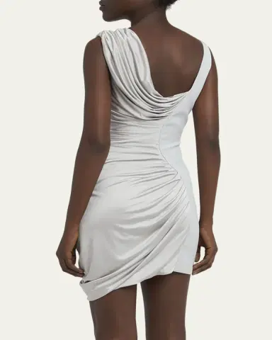 Versace Draped Liquid Jersey Mini Cocktail Dress | Thumbnail 7 Versace Draped Liquid Jersey Mini Cocktail Dress | Thumbnail 7