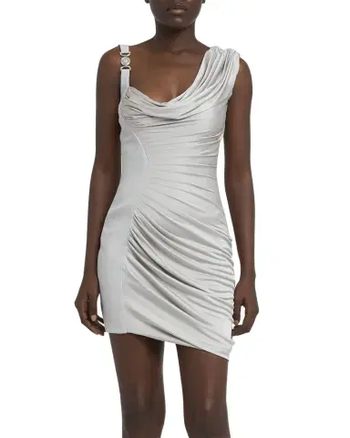 Versace Draped Liquid Jersey Mini Cocktail Dress | Thumbnail 1 Versace Draped Liquid Jersey Mini Cocktail Dress | Thumbnail 1